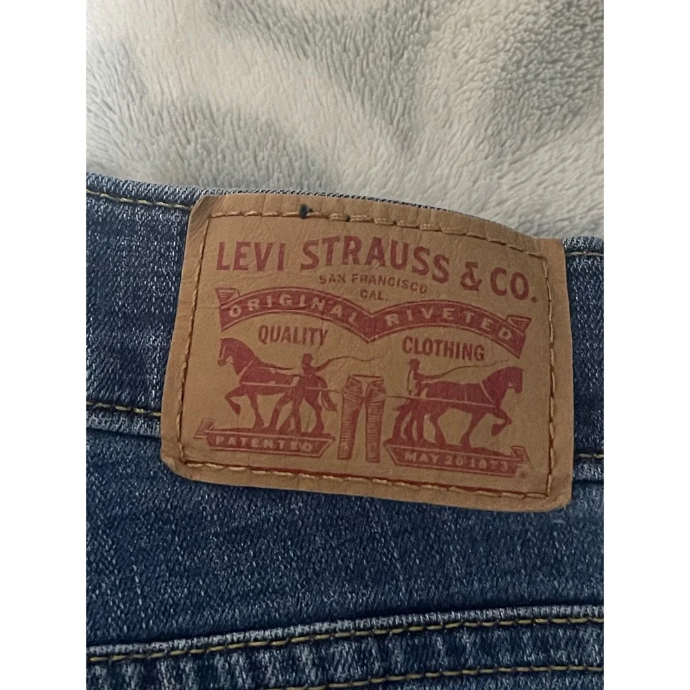 Levis Classic Straight Jeans Womens 16W Dark Wash Blue Stretch Denim Pants